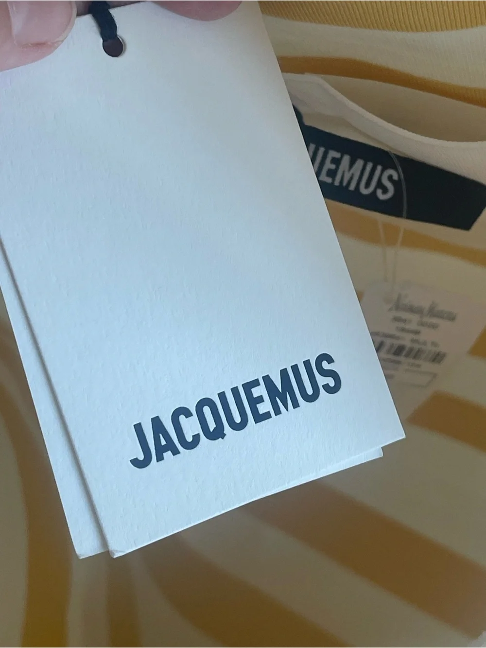 Jacquemus Shoulder bag Hobo ‘Le Sac Marcel ’ - White Yellow Stripe Viscose NWT